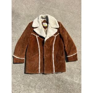 Vintage Split Cowhide Genuine Leather + Suede Western Jacket – Size 38 R